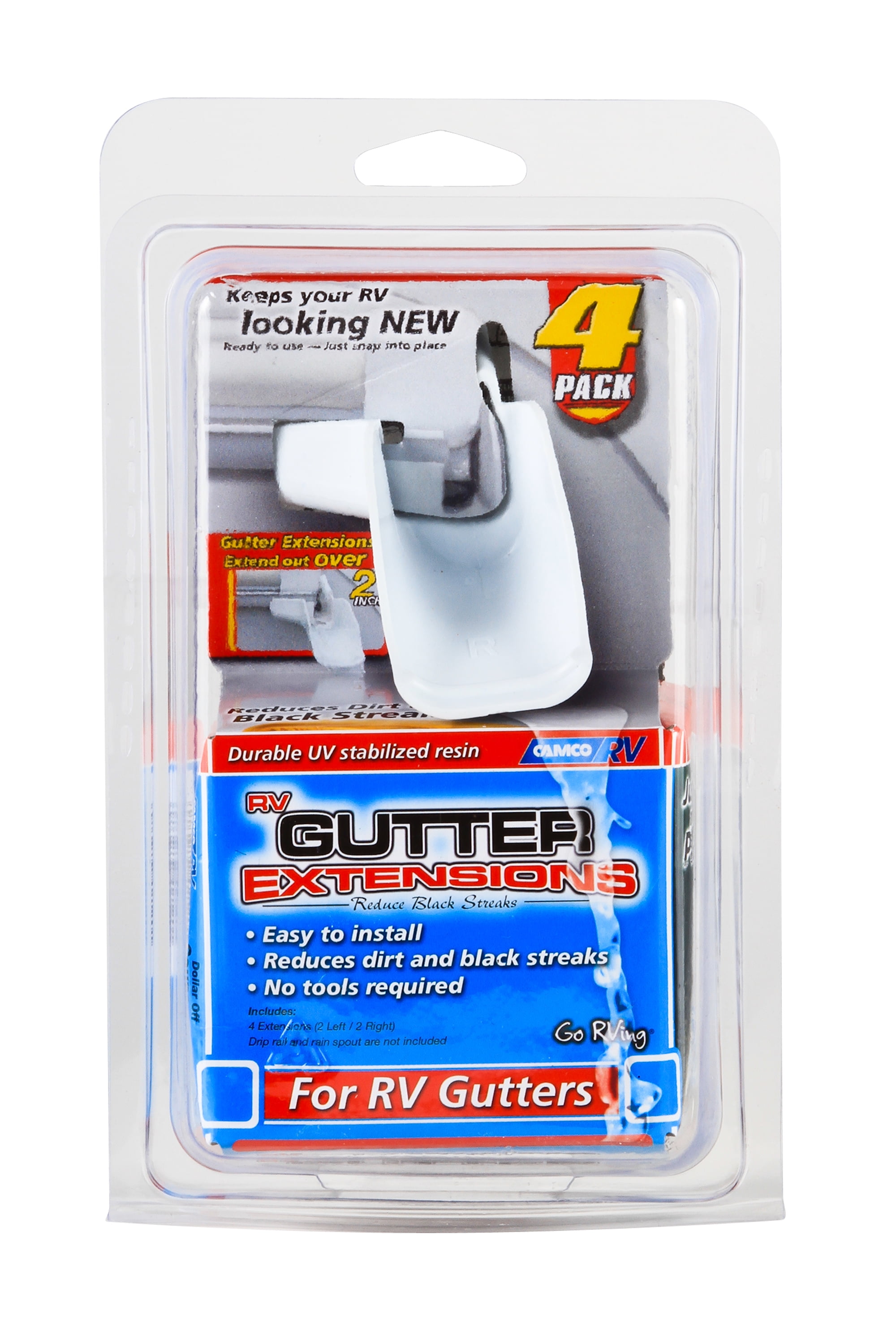 Gutter Pro Extensions GUTTER EXTENSIONS, WHITE, SET OF 4 (2 LEFT/2 RIGHT) - Walmart.com