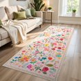 thumbnail image 1 of GUUCHA 2'x6'Area Rugs for Living Room Floral Print Rug Floor Carpet for Bedroom,Cream White, 1 of 7