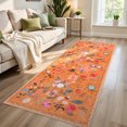 thumbnail image 1 of GUUCHA 2'x6'Area Rugs for Living Room Floral Print Rug Floor Carpet for Bedroom,Orange, 1 of 7