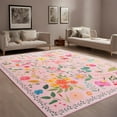 thumbnail image 1 of GUUCHA 4'x6'Area Rugs for Living Room Floral Print Rug Floor Carpet for Bedroom,Pink, 1 of 7