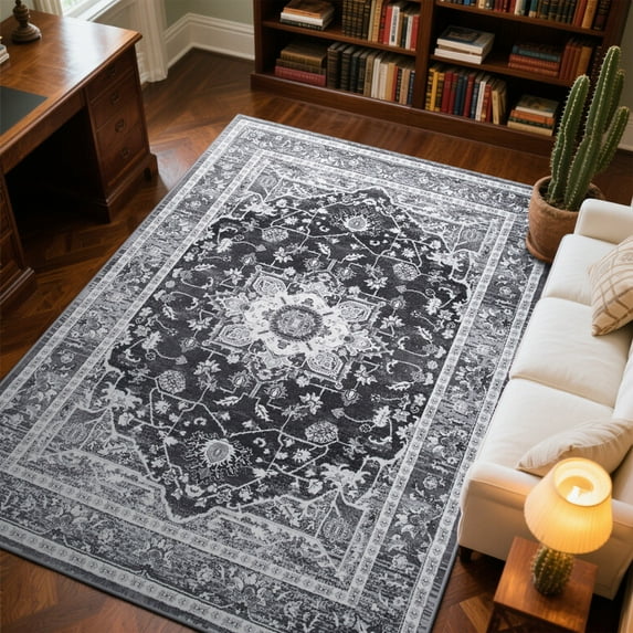 TWINNIS 5'x8'Area Rug Non-Slip Indoor Carpet Soft Rug for Living Room,Gray
