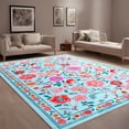 thumbnail image 1 of GUUCHA 5'x8'Area Rugs for Living Room Floral Print Rug Floor Carpet for Bedroom,Blue, 1 of 7
