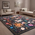 thumbnail image 1 of GUUCHA 8'x10'Area Rugs for Living Room Floral Print Rug Floor Carpet for Bedroom,Black, 1 of 7