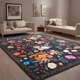 thumbnail image 1 of GUUCHA 9'x12'Area Rugs for Living Room Floral Print Rug Floor Carpet for Bedroom,Black, 1 of 7