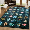 thumbnail image 1 of GUUCHA Floral Area Rug for Bedroom Soft Rugs Non Slip Carpet Vintage Rug,6'x9',Blue/H04, 1 of 8
