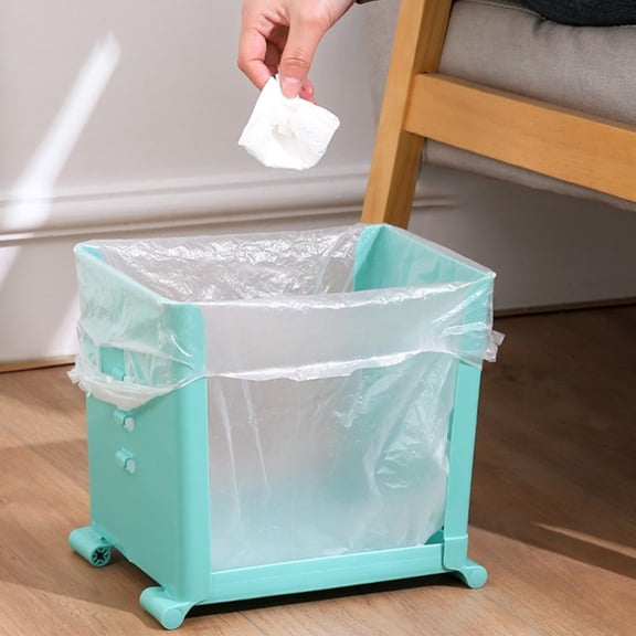 GUUDIE Adjustable Countertop Trash Bag Holder, Foldable Kitchen Compost Bin with Windproof Design, Portable Trash Can Rack for Food Scraps, Kitchen, Rv Use, Easy Assembly