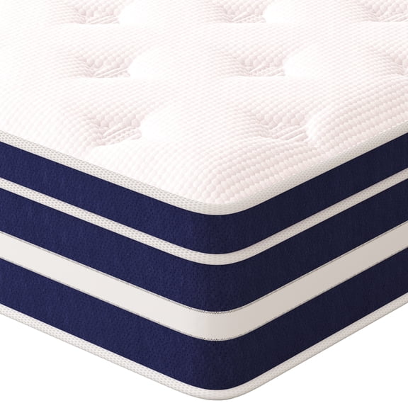 GUUKIN 14 inch Twin Mattress, Memory Foam & Spring Hybrid Medium Comfort Twin Size in a Box,Adult