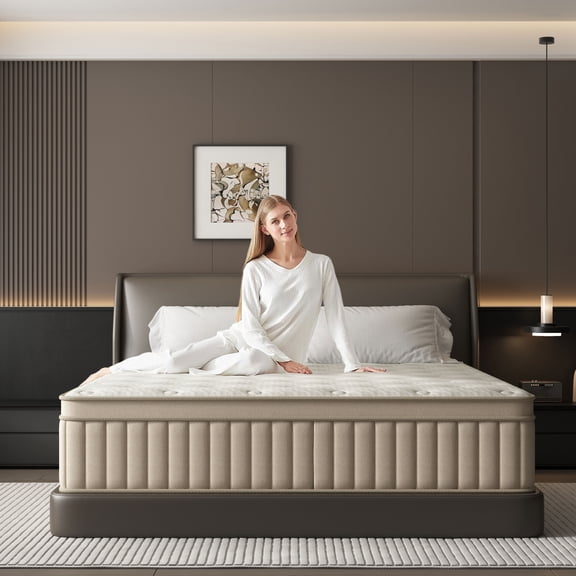 GUUKIN King Mattress, 10 Inch Hybrid Gel Memory Foam Mattress with Individually Wrapped Pocket Coils, Medium Firm Support, Pressure Relief, Mattress in a Box