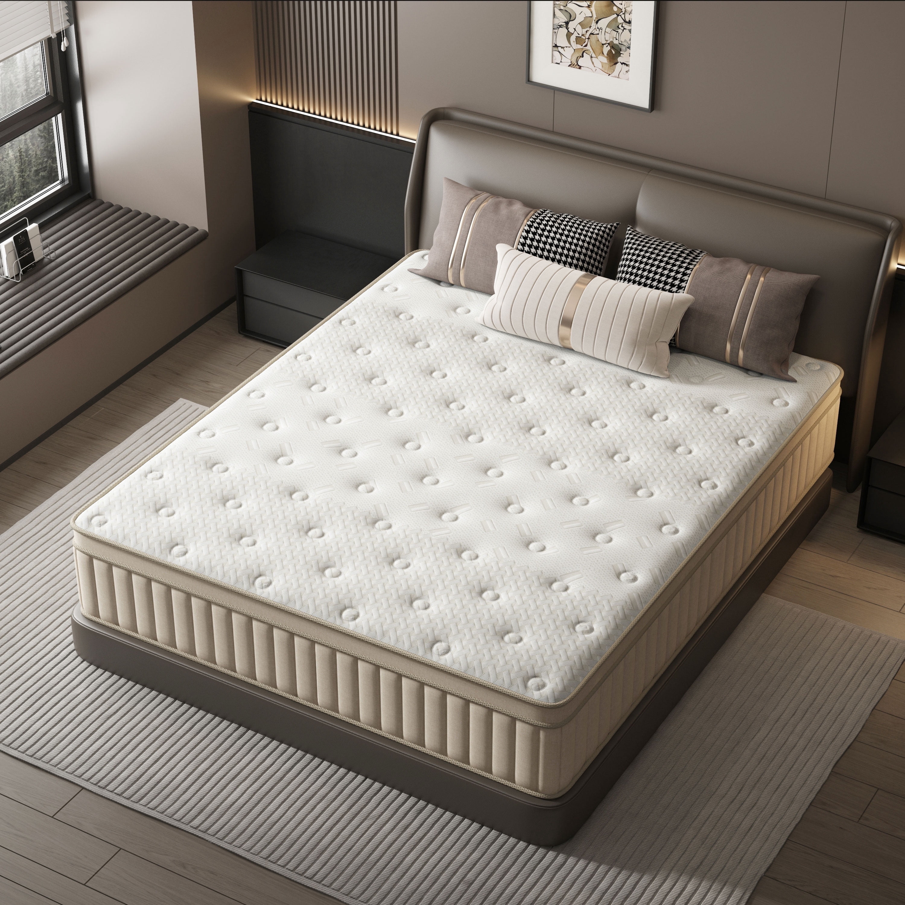 GUUKIN 12-Inch Queen Hybrid Mattress – Medium Comfort, Bed-in-a-Box