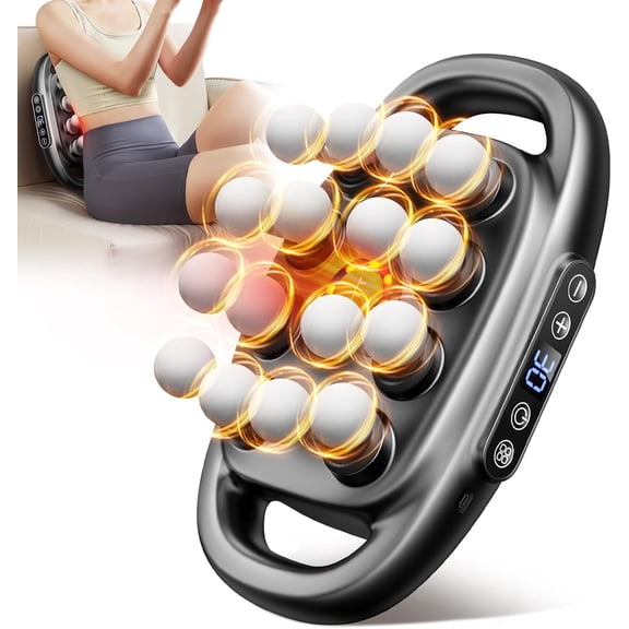 GUYGU Deep Tissue Percussion Massage Gun with 16 Heads, 3 Modes & 30 Intensities, Quiet Handheld Muscle Massager for Pain Relief in Back, Neck, Shoulder & Leg
