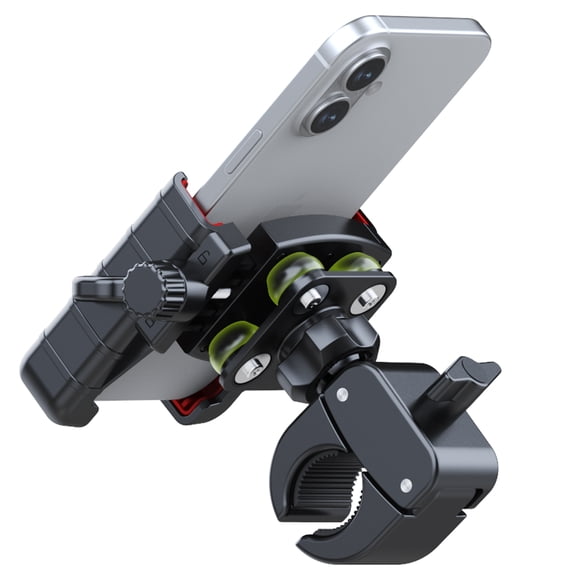 GUYOSPE Shockproof Bike Phone Holder/Motorcycle Phone Mount with Vibration Dampener & Secure Lock, Universal Handlebar Phone Holder for E-Bike, Scooter, ATV, 4.7-7" Cell Phones