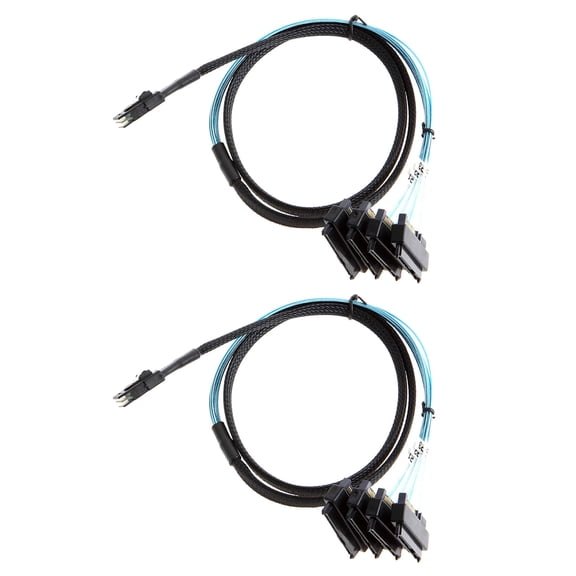 GUYUTING 0.5M SFF-8087 to 4 SFF-8482 SAS Cable 12 GB/s Mini SAS 36 Pin to HDD Connection Cable 2 Pieces