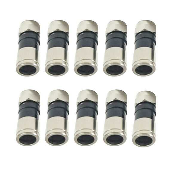 GUYUTING 10-Piece Quality F-Type RG6 Connectors  Set, Speedy Compression, For Efficient Cable Management