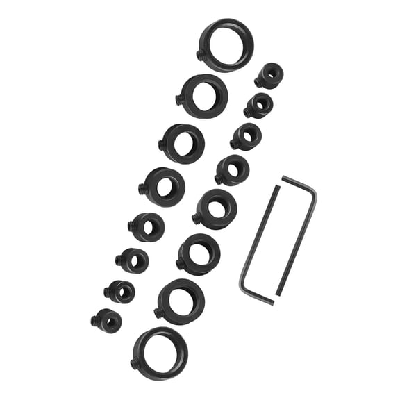 GUYUTING 16Pcs Drill Stop Collar Set Carbon Steel Depth Control Rings For Multiple Drill Bits Professional Drilling Work