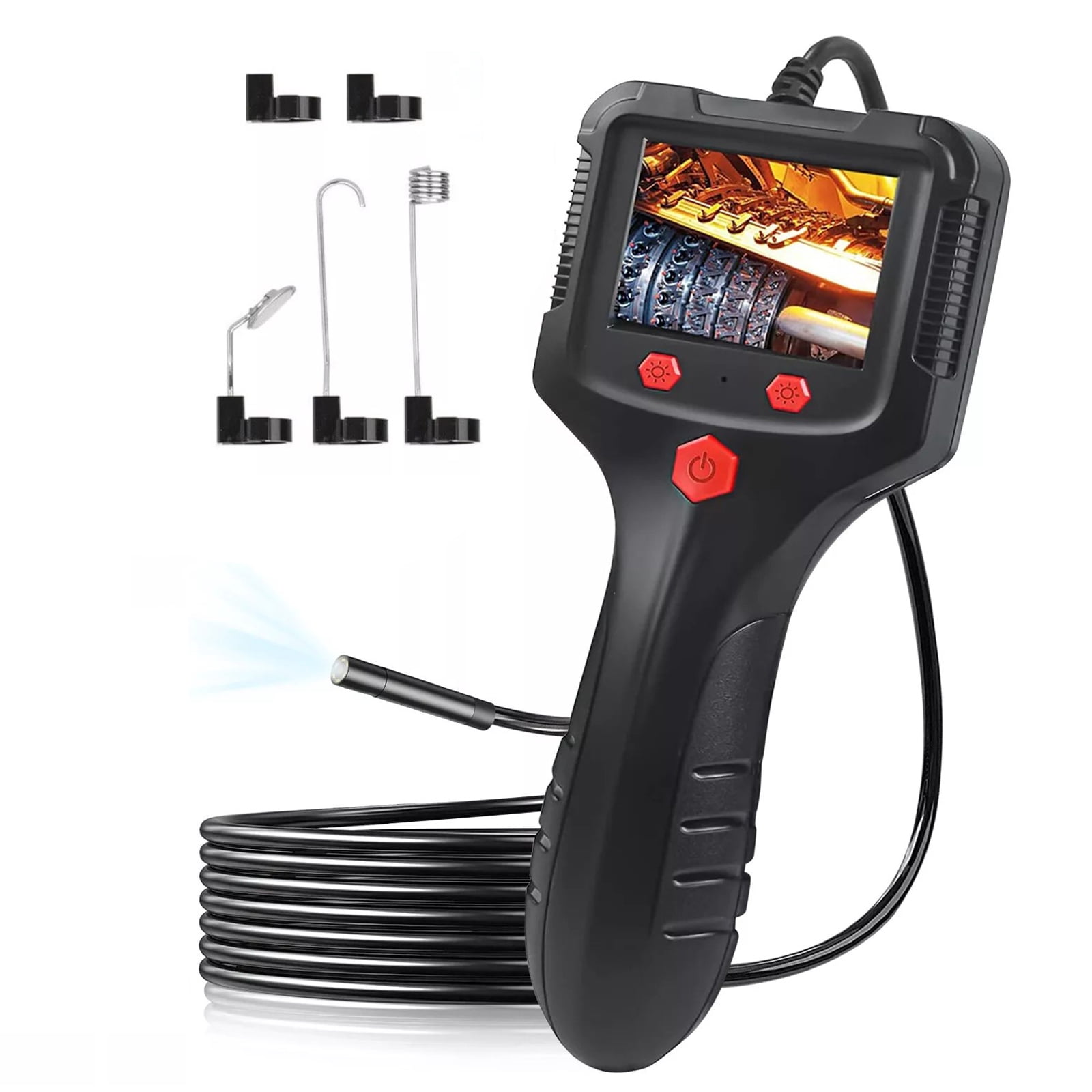 GUYUTING 4” HD Borescope 1080P Endoscope Camera 8mm Lens 6 LED 6.6ft Waterproof Flexible for Inspection Auto Plumbing