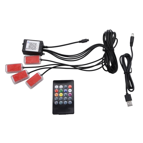 GUYUTING 4 Panel Car Ambient Led Lights Usb 5V Power Supply Multiple Lighting Modes For Vehicle Interior Enhancement