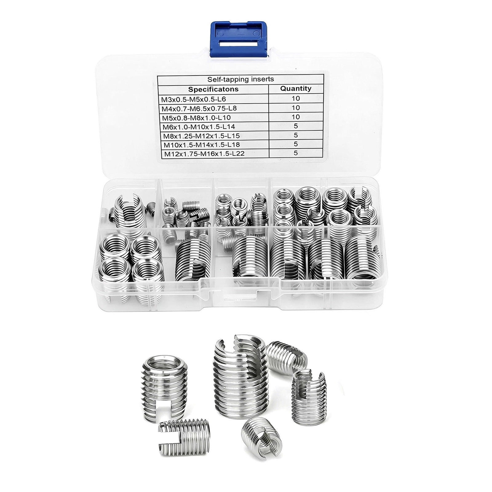 GUYUTING 50Pcs Thread Repair Inserts Self Tapping Structure Stainless Steel No Pre Tapping For Automotive And Industrial Use