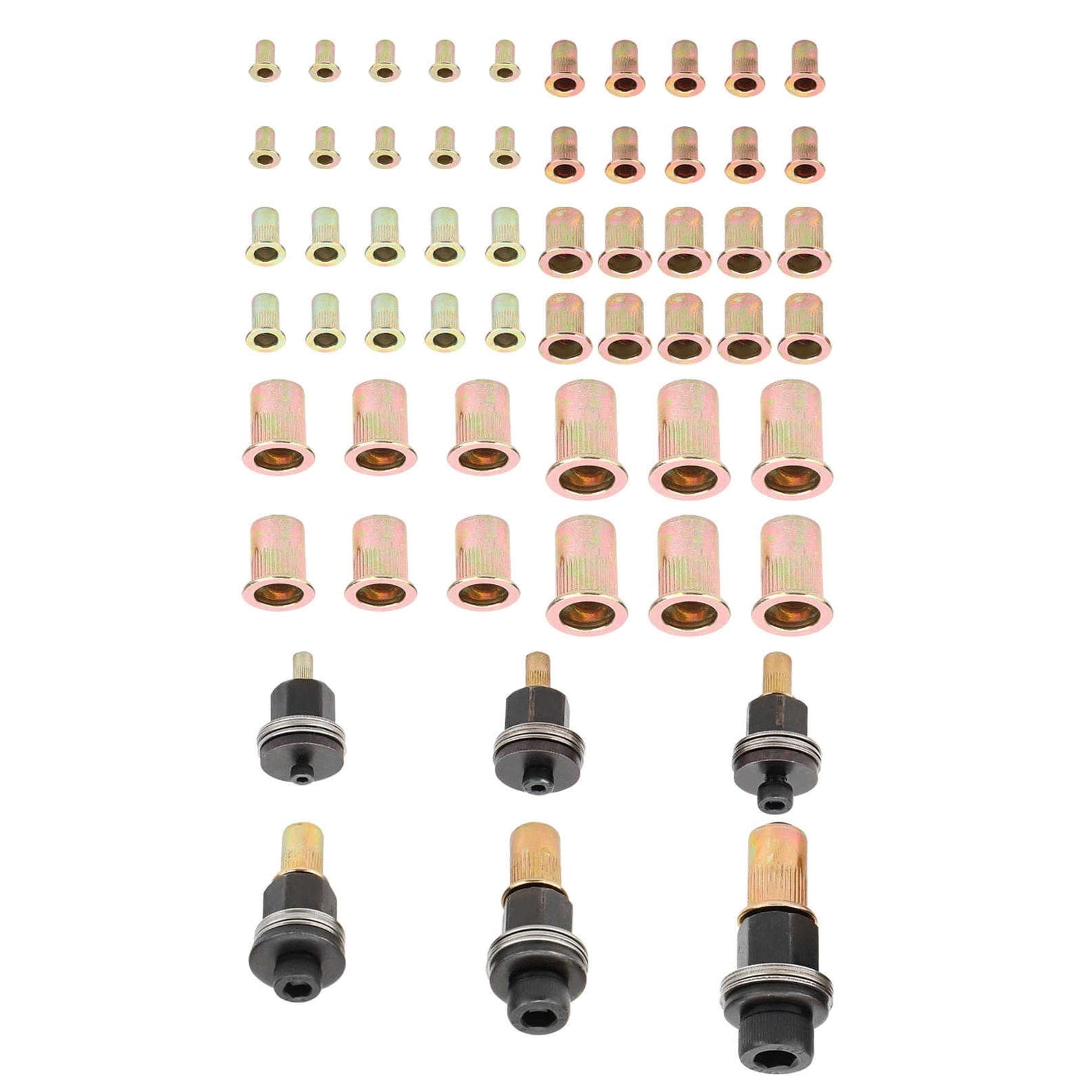 GUYUTING 58 PCS Rivet Nut Set With Adapters M3-M10 Sizes High Strength Carbon Steel For Machinery Automotive DIY