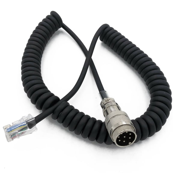 GUYUTING 8 Pin Round to RJ-45 Microphone Adapter ABS 65cm, Black, for MH-31, MH-31B8 Microphones