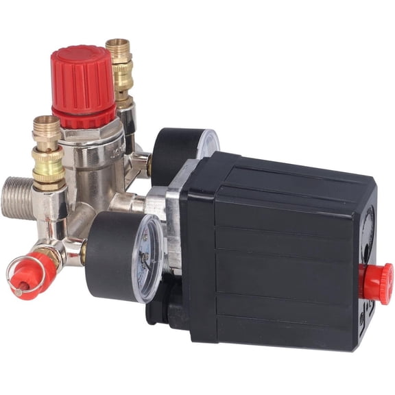 GUYUTING Air Compressor Pressure Valve Kit For Workshop AC220V380V 16A20A Red Knob Clear Pressure Display
