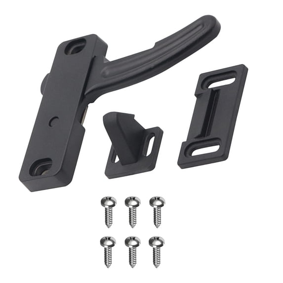 GUYUTING Aluminum RV Screen Door Latch Right Handle Travel Trailer Camper Motorhome Inside Black Finish Easy Installation Security Upgrade