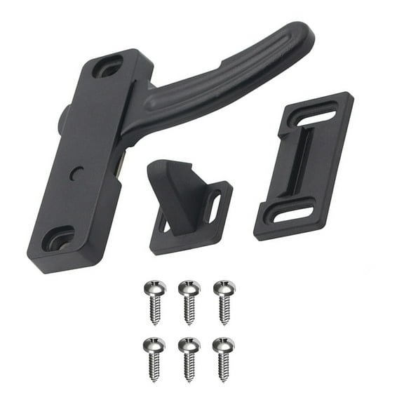 GUYUTING Aluminum RV Screen Door Latch Right Handle Travel Trailer Camper Motorhome Inside Black Finish Easy Installation Security Upgrade