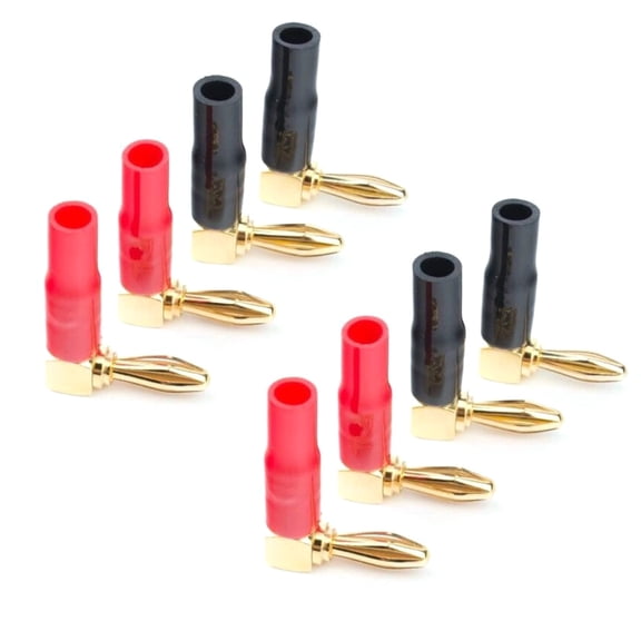 GUYUTING Angled Banana Plugs 8pcs Gold Plated Easy Solderless Install For Speakers Home Theater Systems