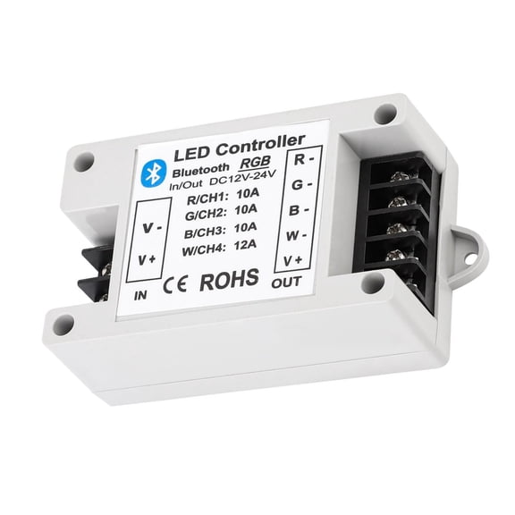 GUYUTING App Controlled LED Controller for RGB RGBW Strips DC12 24V Input 360W Output Music Voice Control Timer Mode Easy Connect