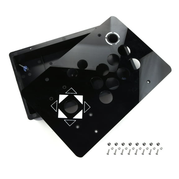 GUYUTING Arcade Joystick Controller Case Acrylic Panel 30x20cm DIY Kit Black White Optional 30mm 24mm Button Holes