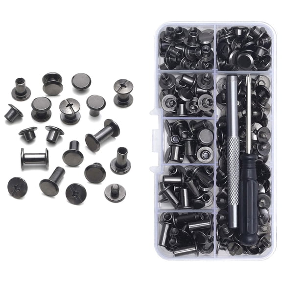 GUYUTING Binding Posts Chicago Screws 110 Pieces Assorted Sizes M5 for Photo Albums Key Bags Leather