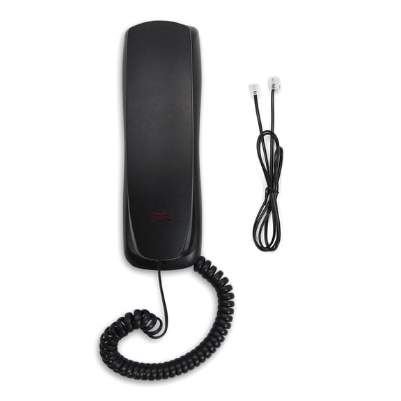 GUYUTING Black Corded Telephone for Home Office 7.87 Inch Size Desk Wall Mount Mute Pause Redial Tone Pulse Dialing