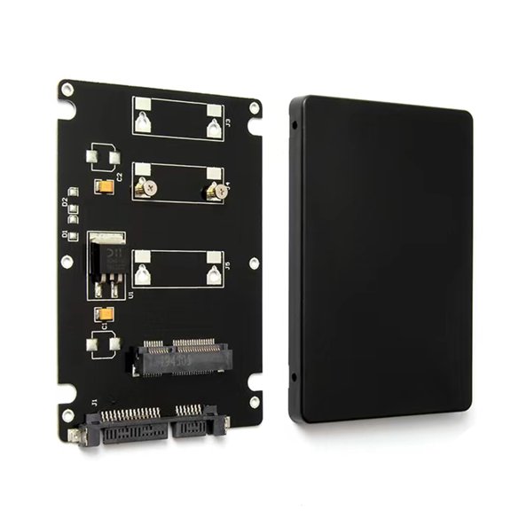 GUYUTING Black mSATA to Standard SATA Interface Converter Lightweight Plastic Design for SSD Compatibility
