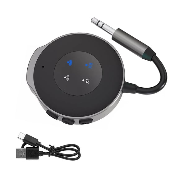 GUYUTING Bluetooth 5.3 Adapter for AUX Audio 2-in-1 Transmit Receive Function HD Call Zinc Alloy Shell 120mAh Battery