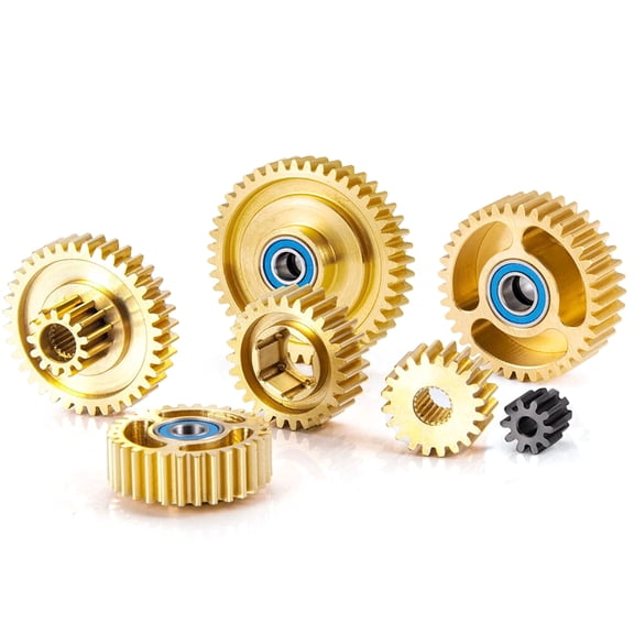 GUYUTING Brass Gear Steel Teeth Gearbox Gears for TAMIYA 1/14 Tractor Trailer RC Car 7Pcs Set 150g Net Weight
