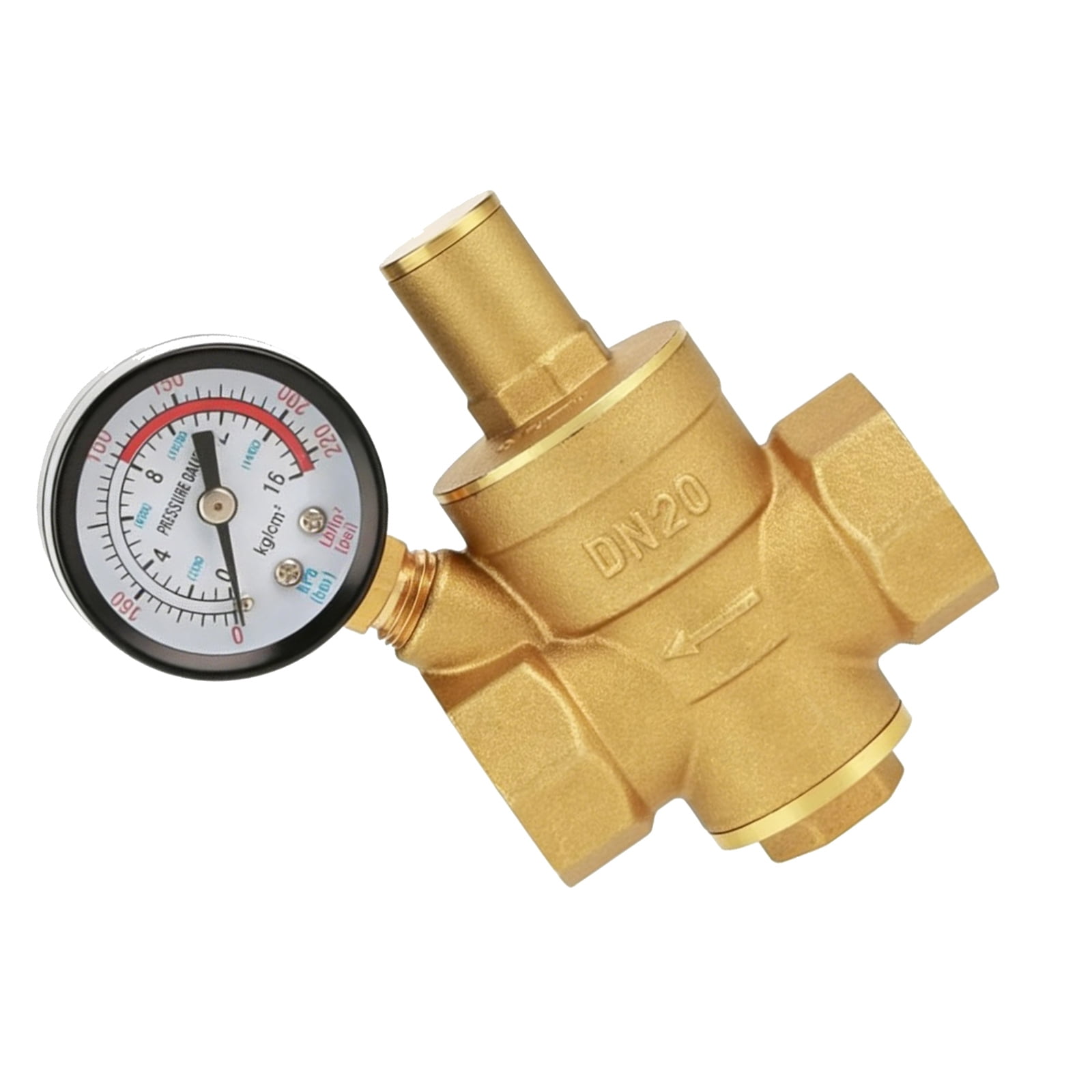 GUYUTING Brass Pressure Regulating Valve 3/4 Inch Connector PN1.6 Rating For Residential Water Heater Purifier Faucet Installation
