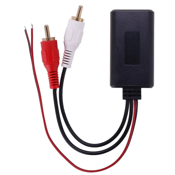 GUYUTING Car Audio Bluetooth Adapter for 2RCA Ports Black Effective 10 Meter Distance 5-12V Power Supply Plastic