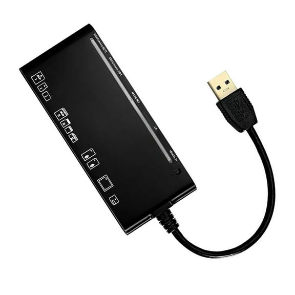 GUYUTING Compact 7-in-1 USB 3.0 Memory Card Reader Simultaneous Read/Write for Multiple Cards