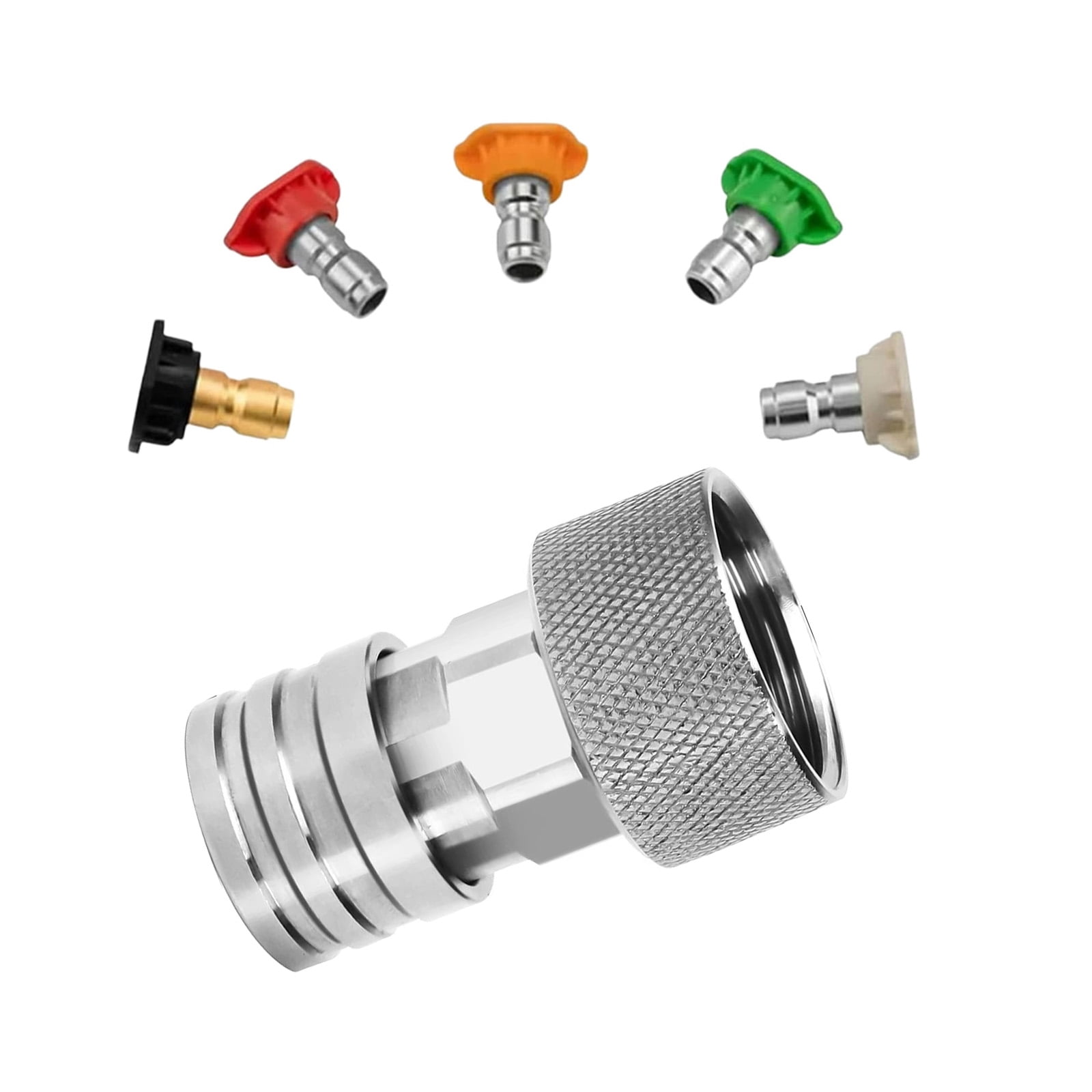 GUYUTING Compact Stainless Steel Hose Adapter 3/4 GHT Thread 5 Nozzles For Outdoor Car Washing Plant Watering Cleaning Tool
