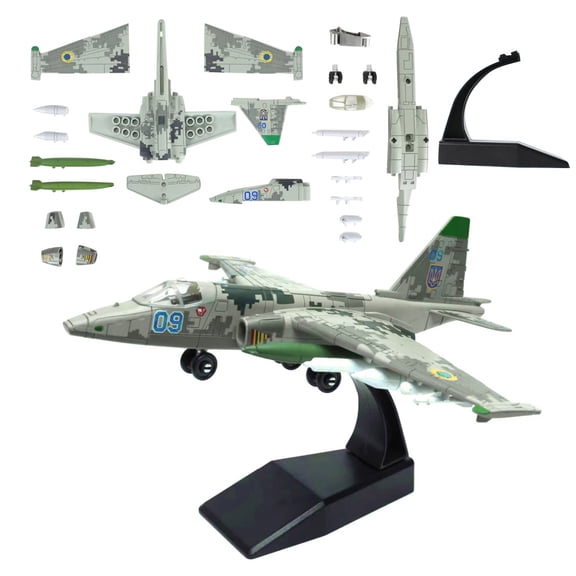 GUYUTING Detailed Sprayed SU-25 Military Aircraft Model Safe Non-Sharp ABS Build For Home Ornament Military Knowledge Popularization Use