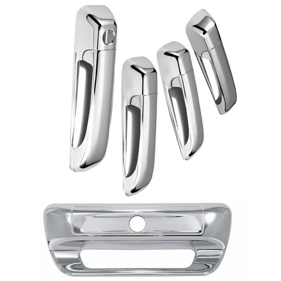 GUYUTING Door Handle Cover Chrome Overlay Kit for Ram 2500 3500 2020 to 2025 Models ABS Plastic Front Rear Left Right Tailgate 5 Pcs