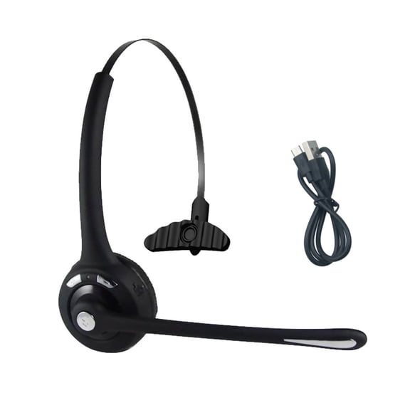 GUYUTING Dual Device Bluetooth Headset 5.0 Noise Cancelling Lightweight Over-Ear 13Hr Play 220Hr Standby Black With Microphone
