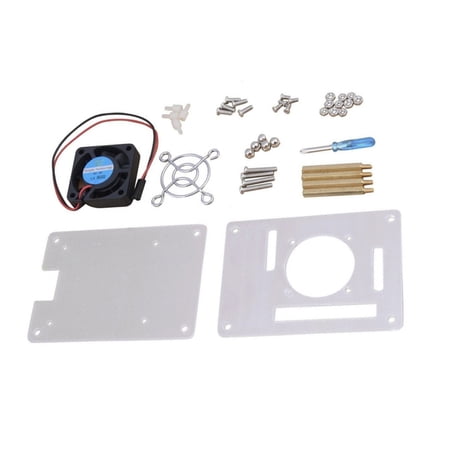 GUYUTING Durable Acrylic Case for Raspberry Pi 3 Model B/2 Model B Integrated Cooling Fan for Overheating Prevention