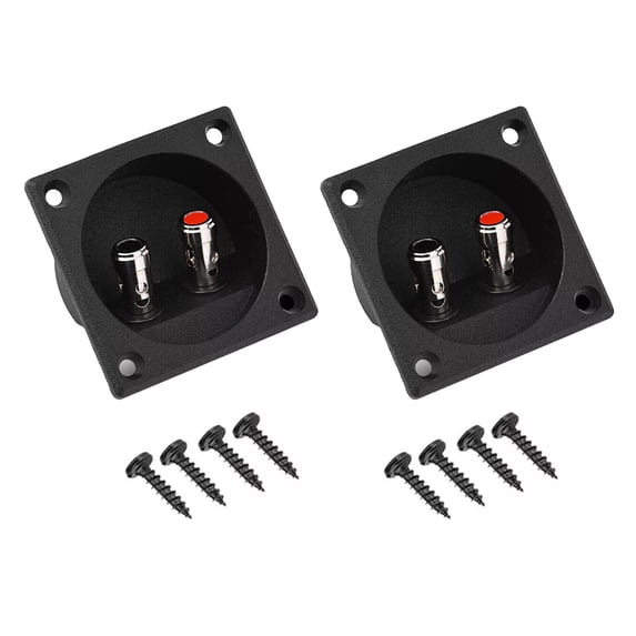 GUYUTING Easy Install Speaker Terminal Box Black ABS Silver Connectors Fits 5mm Cable for DIY Speaker Projects Home Audio