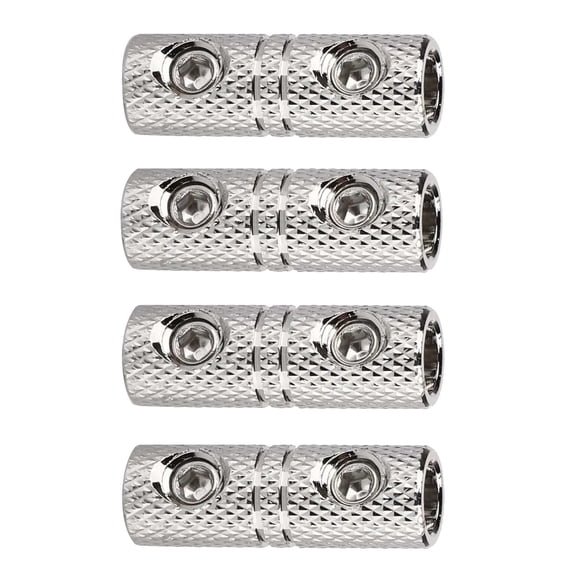 GUYUTING Four Pcs 8-10 Gauge Wire Coupler Brass Nickel Plating Terminal Audio Connection Extend Splicing Allen Screw Stable Connection