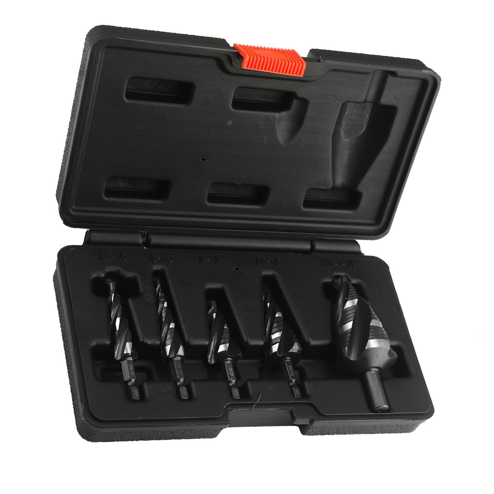 GUYUTING HSS Step Drill Bit Set 5Pcs Multi Size 1/4” to 1-3/8” 1/4” Hex 9mm Round for Metal Wood Plastic Drills