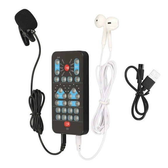GUYUTING Handheld Sound Card for Online Karaoke Portable Black Plastic Bluetooth V5.0 3.5mm Interface Built-in Battery
