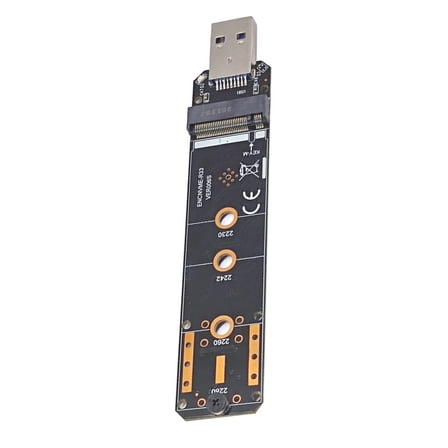 GUYUTING High-Performance USB-A M.2 NVMe SSD Board RTL9210 Chip, Black, 113 x 22.3 x 4.3mm