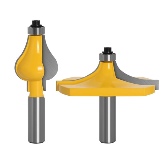 GUYUTING Industrial Grade Molding Router Bits 2pc 1/2” Shank For Wood Trim Stair Railing Door Framing Use