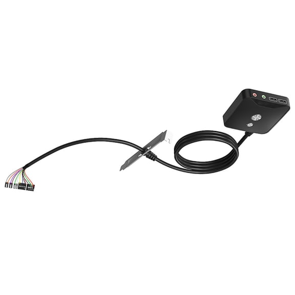 GUYUTING Internet Cafe Anti-Theft Desktop Switch Dual USB & Audio, 1.6m Extension, Enhances Security & Convenience