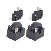 GUYUTING Mini Fridge Cooler Starter Relay 15 Ohm & Overload Protector 1/4HP 375W Compressor Protection 2 Pin 4 Pcs